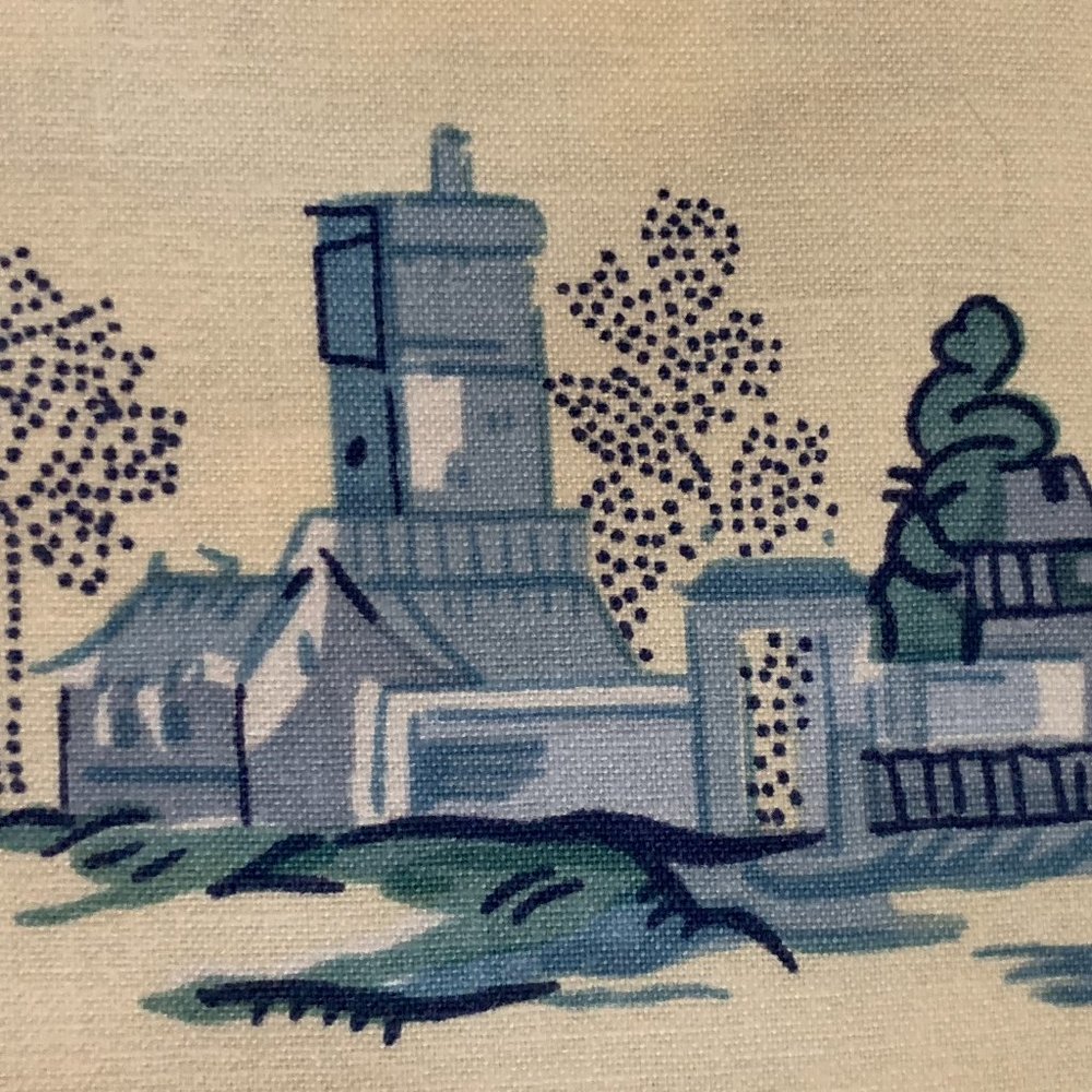 Gorgeous Vintage Chinoiserie Toile Bailey & Griffin Hand Printed Fishermen - Picture 13 of 16